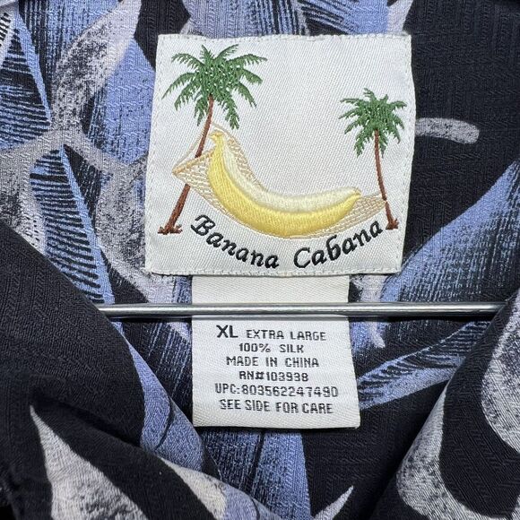 Banana‎ Cabana Shirt Mens XL Short Sleeve Button Up Beach Wear 100% Silk - Picture 6 of 10